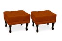 Ver imagem 4 de Kit 2 Poltrona Elizabeth + 2 Puff Retro para Sala de Estar Clássica Confortável e Reforçada Suede