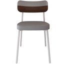 Ver imagem 6 de Kit 02 Cadeiras Estofada para Sala de Jantar Astrid Branco C01 Linho Cinza Courino Whisky - Lyam Dec