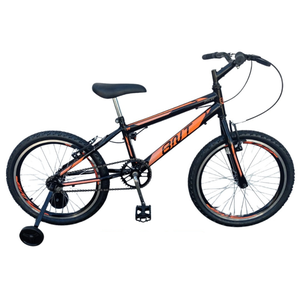 BICICLETA ARO 20 BNT PULSE MTB FREIO V-BRAKE RODA LATERAL:Preto com Laranja