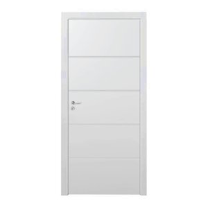 Kit Porta de Madeira 210x80cm Frisada Laqueada Direita Moldufama