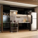 Ver imagem 1 de Armário de Cozinha Completa 340cm Rustic/Preto Lux Madesa 01