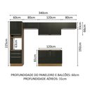 Ver imagem 4 de Armário de Cozinha Completa 340cm Rustic/Preto Lux Madesa 01