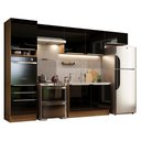 Ver imagem 3 de Armário de Cozinha Completa 340cm Rustic/Preto Lux Madesa 01