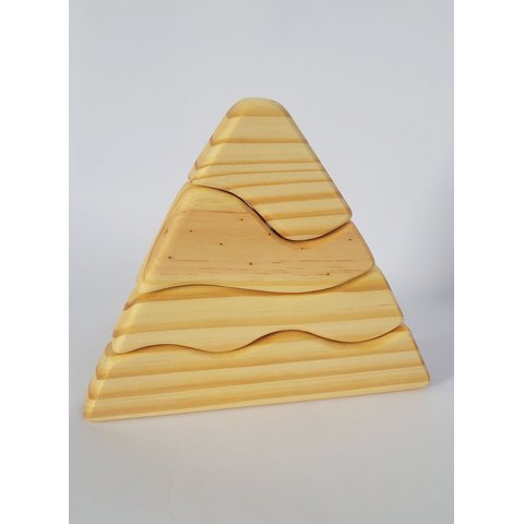 Blocos de Montar Montanha de Madeira. Brinquedo Artesanal e Decoração.
