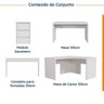 Conjunto Home Office 1 Mesa em L 1 Mesa 135cm 1 Canaleta 1 Gaveteiro Ficus CabeCasa MadeiraOriginals - 3