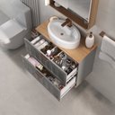 Ver imagem 2 de Conjunto para Banheiro Milena Suspenso com Espelheira 78 Cm - Fabribam