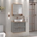 Ver imagem 1 de Conjunto para Banheiro Milena Suspenso com Espelheira 78 Cm - Fabribam