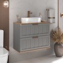 Ver imagem 3 de Conjunto para Banheiro Milena Suspenso com Espelheira 78 Cm - Fabribam