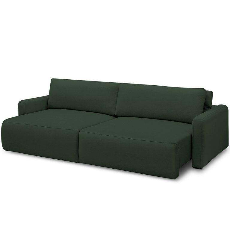 Sofá Retrátil Reclinável para Sala de Estar Living 210cm Sevilha F04 Veludo Verde - Lyam Decor