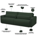 Ver imagem 4 de Sofá Retrátil Reclinável para Sala de Estar Living 210cm Sevilha F04 Veludo Verde - Lyam Decor
