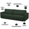 Sofá Retrátil Reclinável para Sala de Estar Living 210cm Sevilha F04 Veludo Verde - Lyam Decor - 4