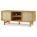 Ver imagem 3 de Rack para TV até 55 Polegadas Madeira Maciça 160cm Pés em Madeira Maciça Magna Porta Rattan CabeCasa MadeiraOriginals Bege