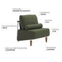 Ver imagem 3 de Poltrona Decorativa Aurea Base Aço Champagne Linho Verde - Nexta Casa