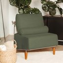 Ver imagem 2 de Poltrona Decorativa Aurea Base Aço Champagne Linho Verde - Nexta Casa