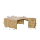 Ver imagem 4 de Conjunto Home Office 1 Mesa em L 1 135cm 1 Canaleta 1 Gaveteiro Ficus CabeCasa MadeiraOriginals Rovere