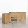 Conjunto Home Office 1 Mesa em L 1 Mesa 135cm 1 Canaleta 1 Gaveteiro Ficus CabeCasa MadeiraOriginals - 13