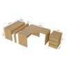 Conjunto Home Office 1 Mesa em L 1 Mesa 135cm 1 Canaleta 1 Gaveteiro Ficus CabeCasa MadeiraOriginals - 5