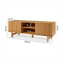 Ver imagem 3 de Rack para TV até 65 Polegadas Madeira Maciça 190cm Magna Porta Ripada CabeCasa MadeiraOriginals Bege