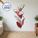 Ver imagem 1 de Adesivo Floral Boho Vermelho Estilo Nórdico 60x120 Minimalista Mod.04