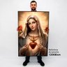 Quadro Decorativo Coração Imaculado de Maria Santíssima em Moldura Caixa TaColado Moldura Caixa 3cm  - 2