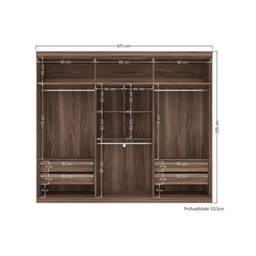 Guarda Roupa 6 Portas e 4 Gavetas Versalhes Jatoba - Santos Andirá - 2
