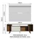 Ver imagem 3 de Rack Madesa Cancun com Pés e Painel para Tv até 65 Polegadas - Rustic/branco 6e9b
