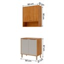 Ver imagem 4 de Armário Aéreo com Balcão Divina 80 Cm para Cozinha 4 Portas Cinamomo/off White