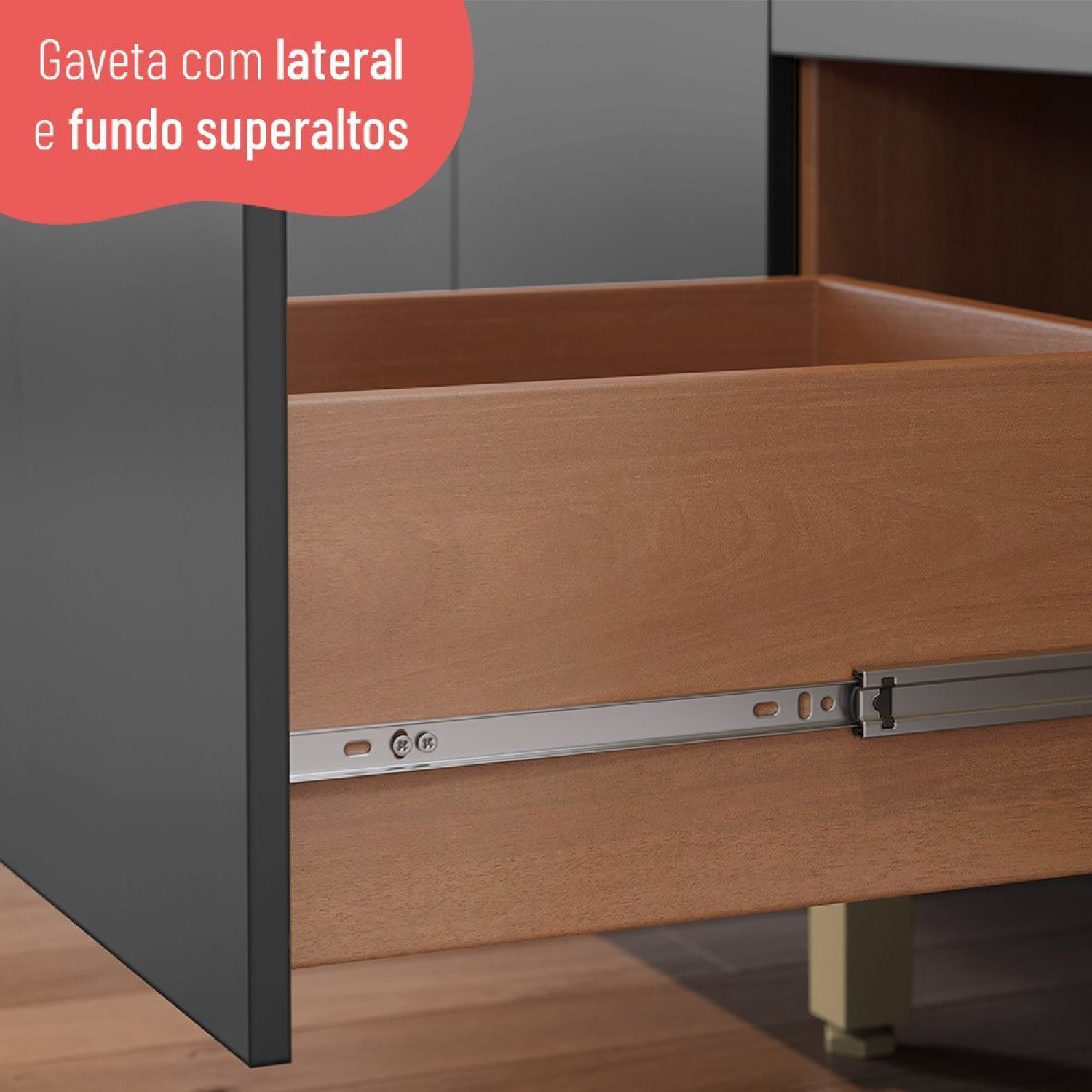 Balcão Gabinete Sálvia 120cm Para Pia 3 Gavetas - 8