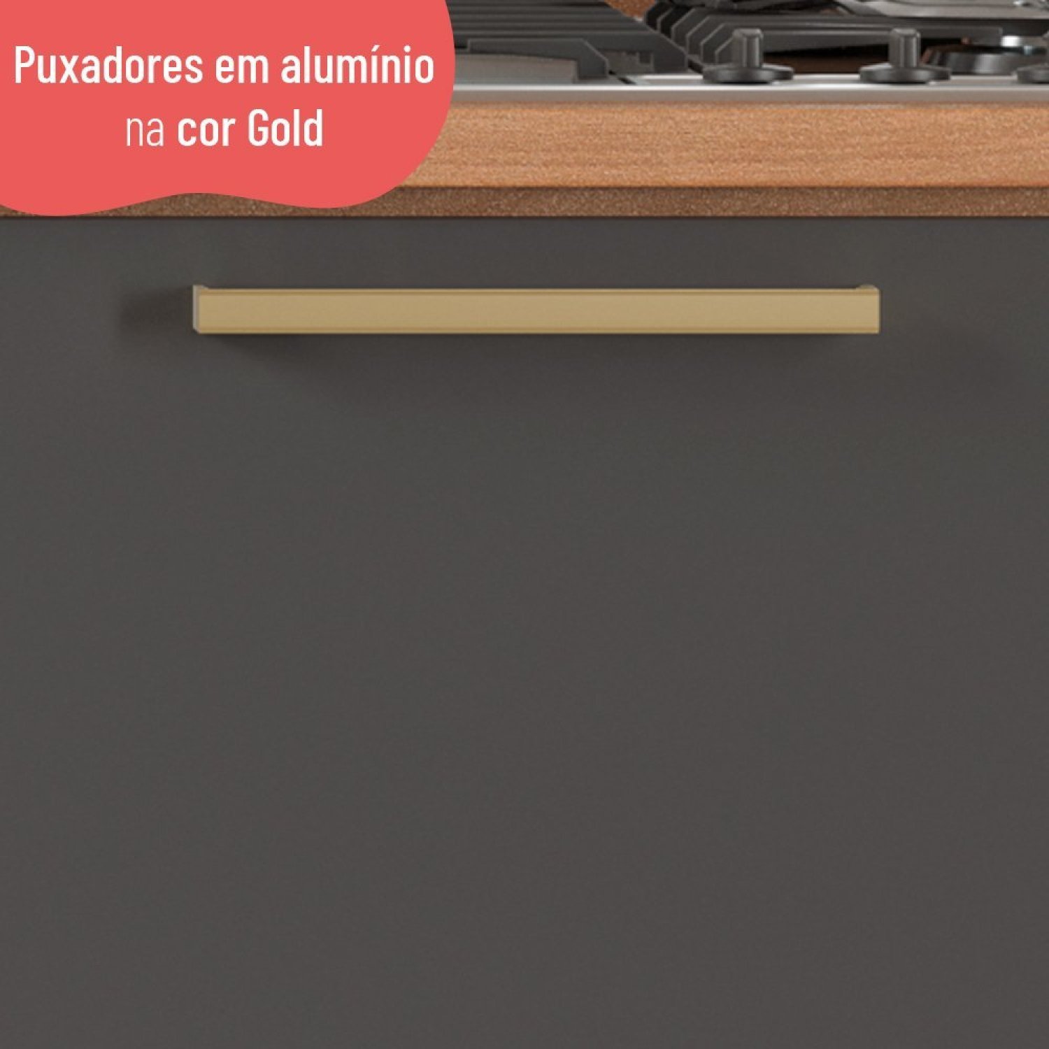 Balcão Sálvia 80cm Com Tampo 2 Portas - 7