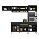 Ver imagem 6 de Armário de Cozinha Compacta 252cm Veneza Multimóveis V3691 Preto/Dourado