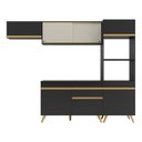 Ver imagem 7 de Armário de Cozinha Compacta 252cm Veneza Multimóveis V3691 Preto/Dourado