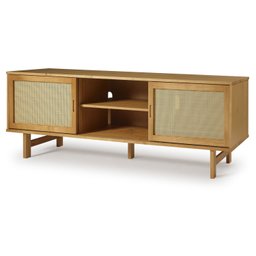 Rack para TV até 65 Polegadas Madeira Maciça Magna Porta Rattan 1,9m CabeCasa MadeiraMadeira - 2