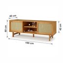 Ver imagem 3 de Rack para TV até 85 Polegadas Madeira Maciça 190cm Rattan CabeCasa MadeiraOriginals Bege
