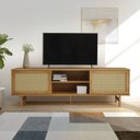 Ver imagem 1 de Rack para TV até 85 Polegadas Madeira Maciça 190cm Rattan CabeCasa MadeiraOriginals Bege