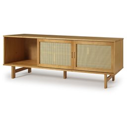 Rack para TV até 65 Polegadas Madeira Maciça Magna Porta Rattan 1,9m CabeCasa MadeiraMadeira - 5