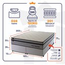 Ver imagem 2 de Conjunto Cama Box Super King c/ Molas Ensacadas Preston Branco 193x203x71
