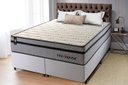 Ver imagem 1 de Conjunto Cama Box Super King c/ Molas Ensacadas Preston Branco 193x203x71
