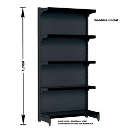 Gondola Parede 170 Fit Ate 3 Metros 1 Canto Preto 20b Pe Preto - 2 Gondola Parede 170 Fit Ate 3 Metros 1 Canto Preto 20b Pe Preto - 2
