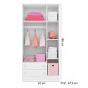 Ver imagem 4 de Quarto de Bebê Doce Sonho com Roupeiro 2617 e Berço Simples 1 Qmovi Branco + Colchão Ortobom