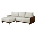 Ver imagem 2 de Sofá 4 Lugares com Chaise Lado Esquerdo 258cm Corino Geribá Bege/Marrom