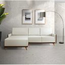 Ver imagem 1 de Sofá 4 Lugares com Chaise Lado Esquerdo 258cm Corino Geribá Bege/Marrom