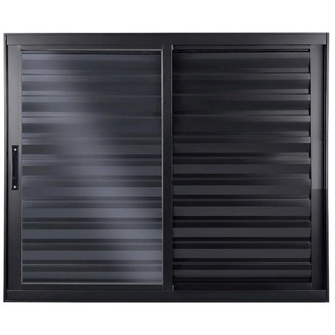 Veneziana de Aluminio 3 Folhas sem Grade Linha Premium:1,20 X 1,20/preto