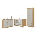 Ver imagem 3 de Quarto de Bebê Completo com Berço Americano 3 em 1 Encanto Multimóveis Mp4593 Madeirado/off White