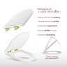 Assento Poliester Soft Close Antimicrobiano Carrara Branco para vaso Deca com Ferragem Dourada - 5