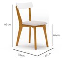 Ver imagem 4 de Conjunto Sala de Jantar Mesa Tampo Redondo Madeira Maciça com 4 Cadeiras Rafa Espresso Móveis