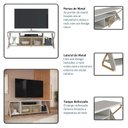 Ver mais imagens de Rack Industrial para TV até 60 Polegadas 160cm Rgb P1033 Cinza Arena/Dourado