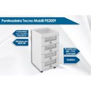 Ver imagem 2 de Gaveteiro p/ Escritório PE2009 c/ 4 Gavetas e Rodízios Branco - Tecno Mobili