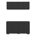 Ver imagem 5 de Kit Bar Armário Aéreo e Aparador 4 Portas Multimóveis Mp1087 Preto