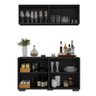 Kit Bar Armário Aéreo e Aparador 4 Portas Multimóveis Mp1087 Preto - 4