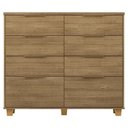 Ver imagem 4 de Cômoda Quarto 121cm 8 Gavetas Delmont Nature V02 - Mpozenato
